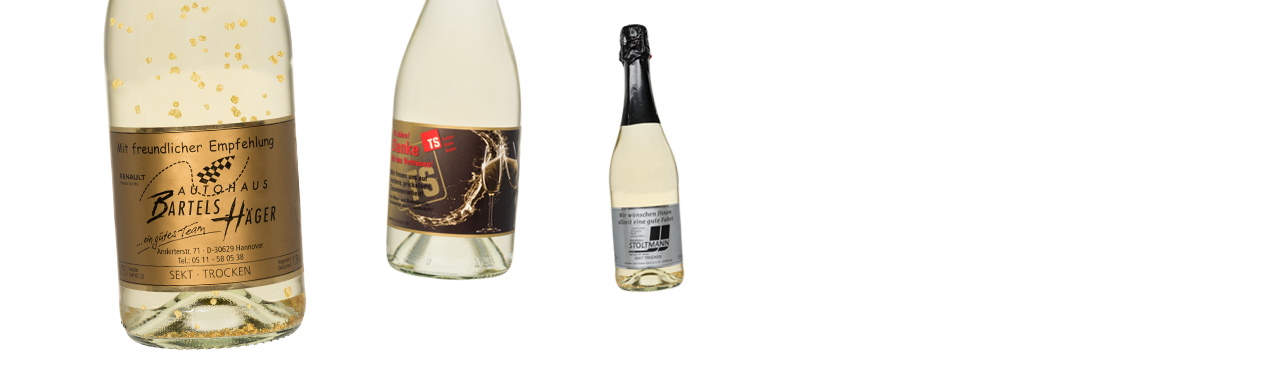 Personalized custom label and logo Sekt Gold 75 cl. bottle