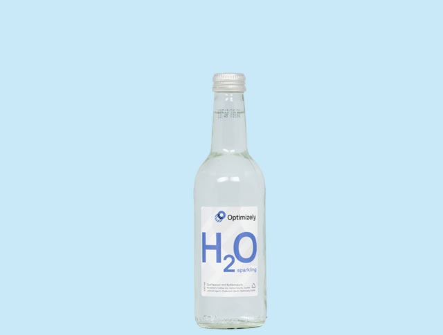 Custom label glass water bottle 33 cl.