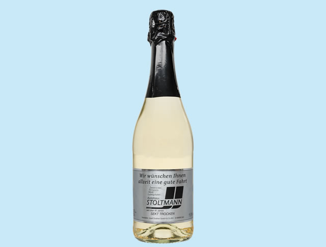 Cuvée sparkling wine - Alcoholfree - own label, 75 cl.