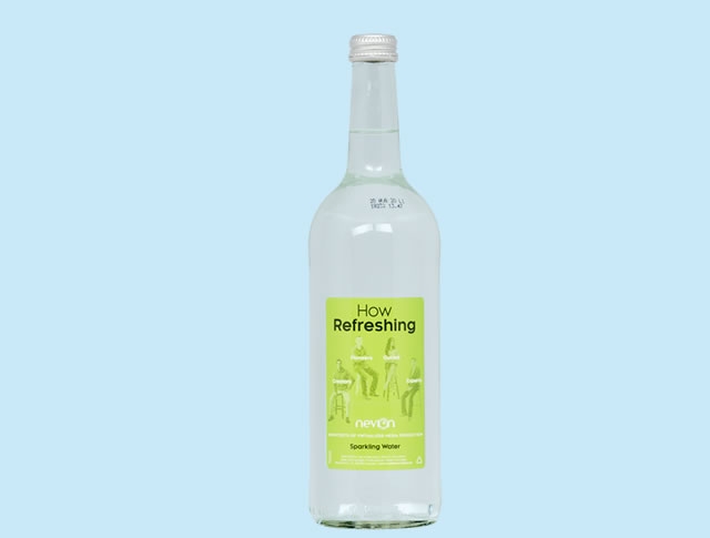 Custom label glass water bottle 75 cl.